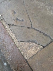 Cracked concrete slab- March 2015