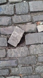 Photo of the overturned brick.